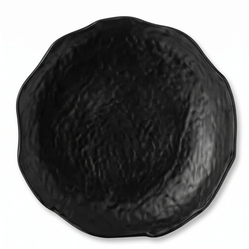 Plato Negro Efecto Piedra 18 Cm · vista 1
